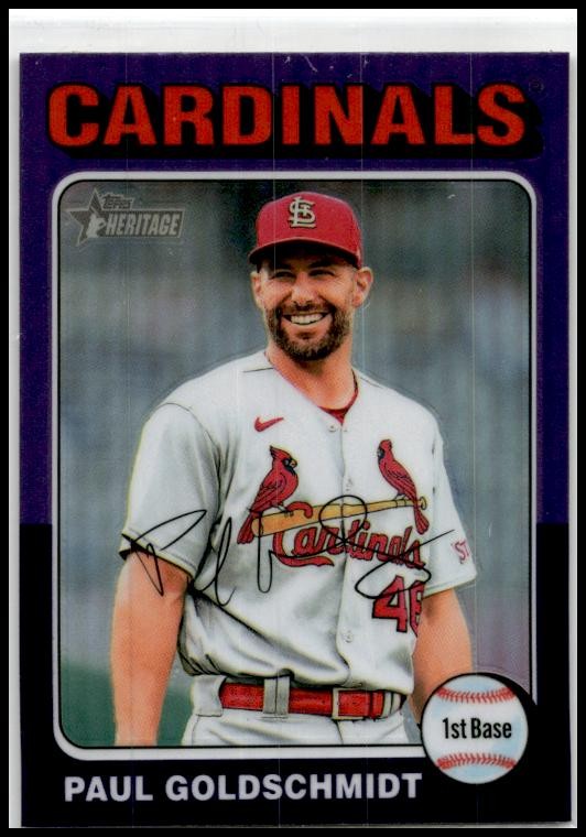2024 Topps Heritage Chrome Purple Refractor #490 Paul Goldschmidt Cardinals