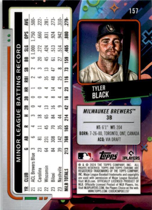 2024 Topps Chrome Cosmic #157 Tyler Black Rookie Milwaukee Brewers