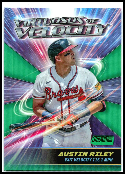 2023 Stadium Club Virtuosos of Velocity Green #/50 #VV-18 Austin Riley Braves