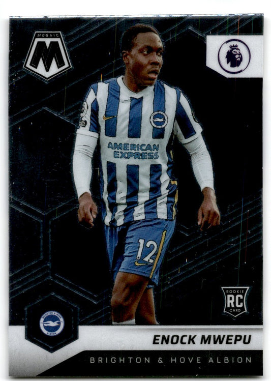 2021 Panini Mosaic Premier League Enock Mwepu Rookie GAI Brighton & Hove Albion