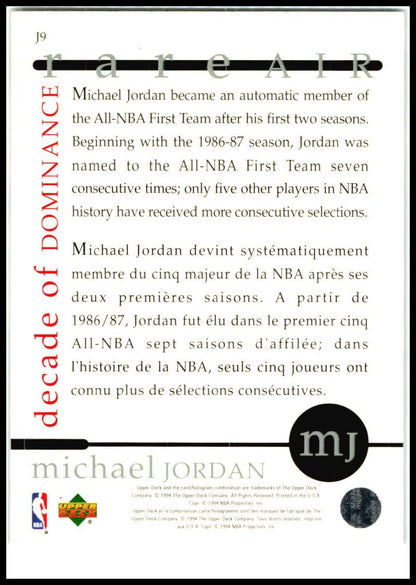 1994-95 Collector's Choice French Decade of Dominance #J9 Michael Jordan