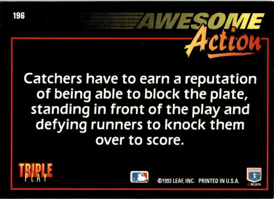 1993 Triple Play #196 Mike Scioscia  Los Angeles Dodgers