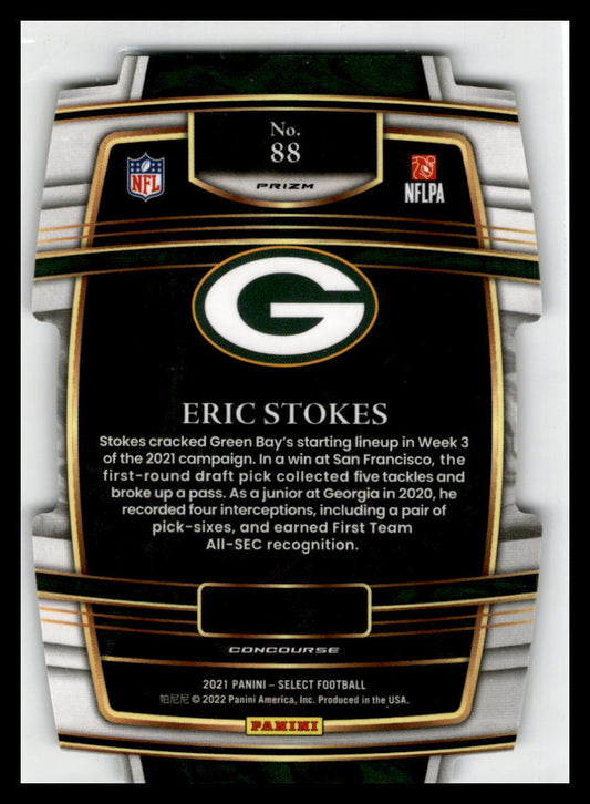 2021 Panini Select  Black & Gold Prizm Die-Cut #88 Eric Stokes Green Bay Packers