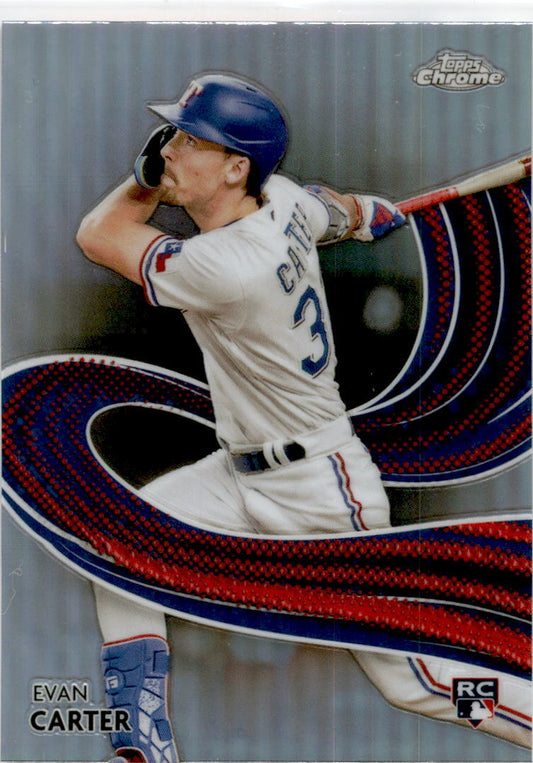 2024 Topps Chrome Strokes #S-23 Evan Carter Texas Rangers