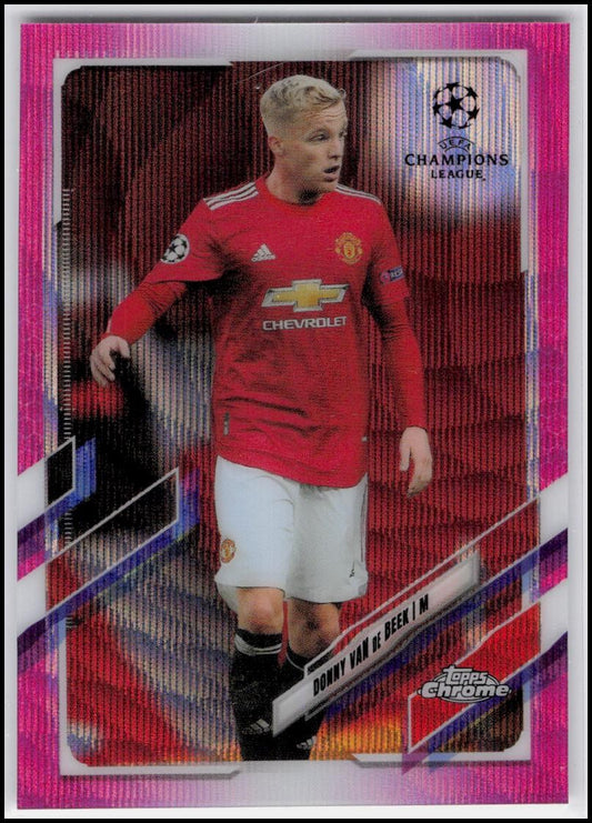 2020-21 Topps Chrome UEFA Champions League #82 Donny Van de Beek Pink X-Fractor