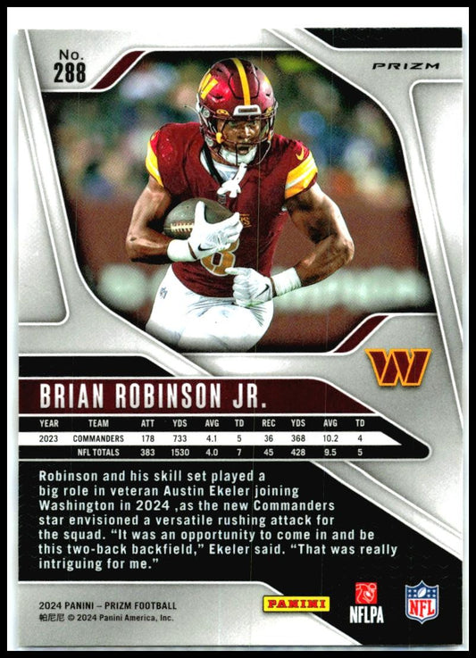 2024 Prizm Red White and Blue #288 Brian Robinson Jr. Commanders