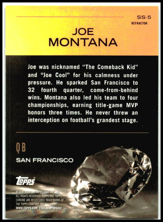 2024 Topps Chrome Sunday Swag #SS-5 Joe Montana San Francisco 49ers