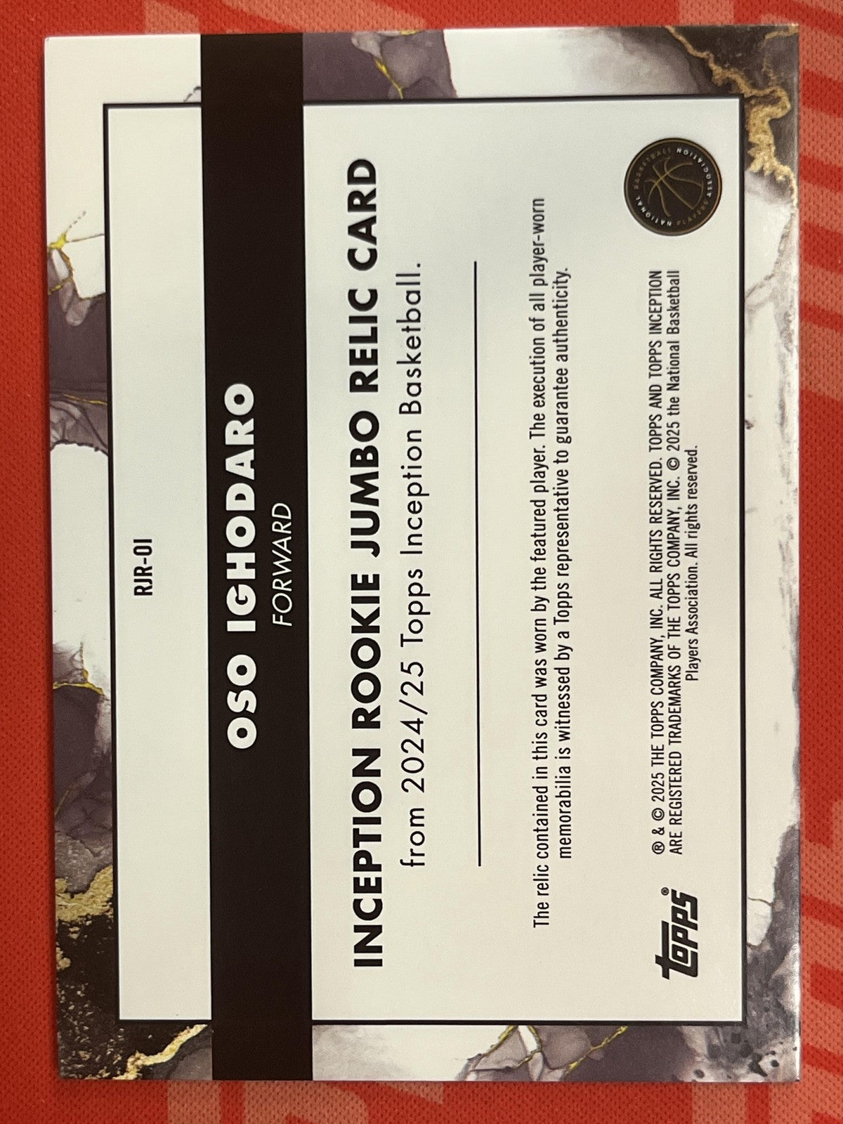 2024-25 Topps Inception Jumbo Relic Pink /99 #RJR-OI Oso Ighodaro