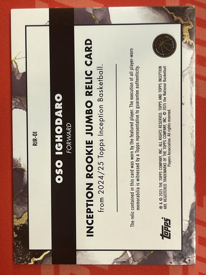 2024-25 Topps Inception Jumbo Relic Pink /99 #RJR-OI Oso Ighodaro