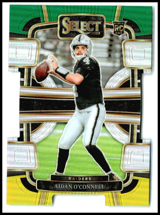 2023 Select Green and Yellow Die Cuts #58 Aidan O'Connell Rookie Las Vegas
