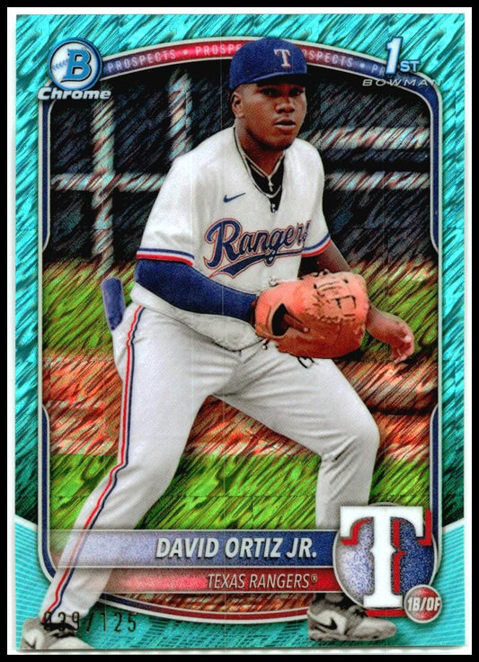 2025 Bowman Aqua Shimmer Refractor #BCP-29 David Ortiz Jr. Texas