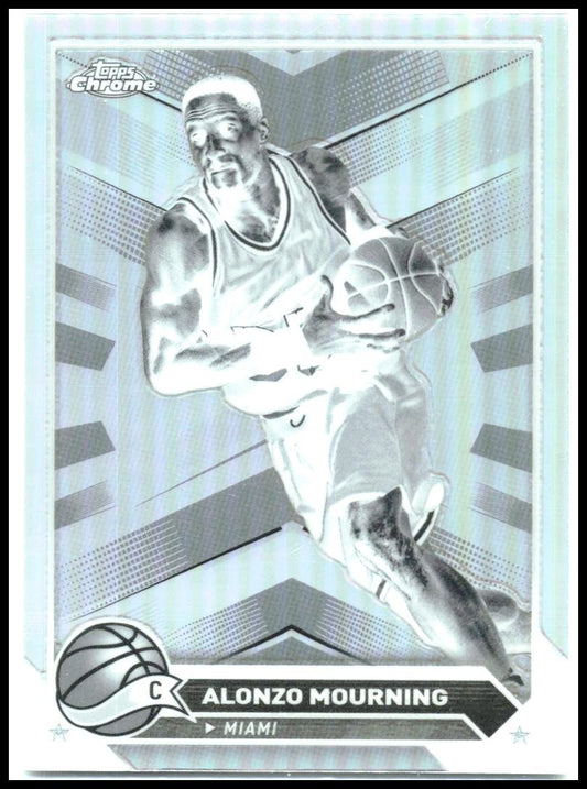 2023-24 Topps Chrome Negative Refractors #43 Alonzo Mourning Miami Heat