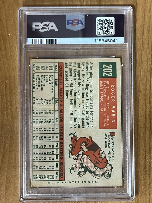 1959 Topps #202b Roger Maris Kansas City Athletics