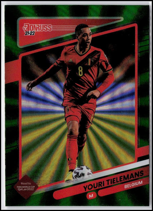 2021-22 Donruss #12 Youri Tielemans Holo Green Laser