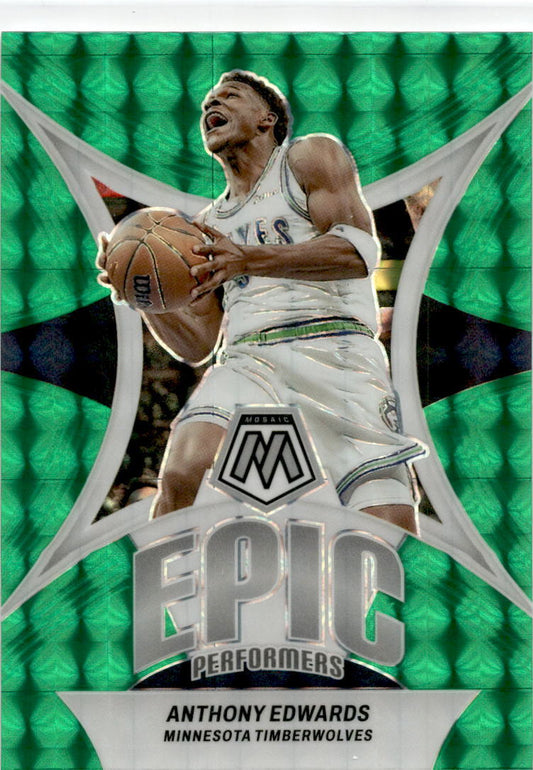 2023-24 Mosaic Green Prizm #20 Anthony Edwards Minnesota Timberwolves