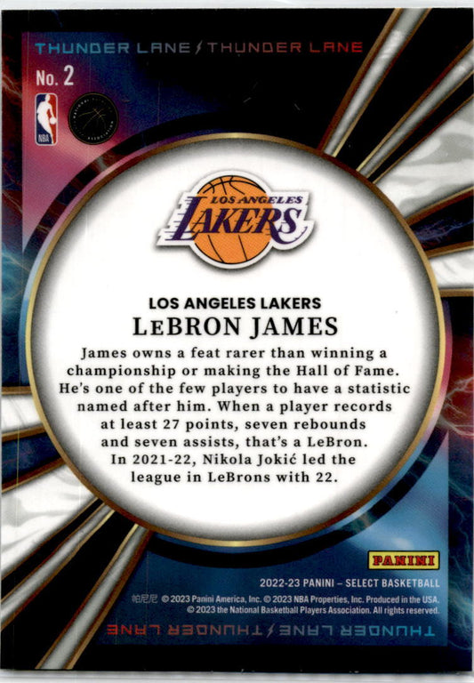 2022-23 Select Thunder Lane #2 LeBron James Los Angeles Lakers