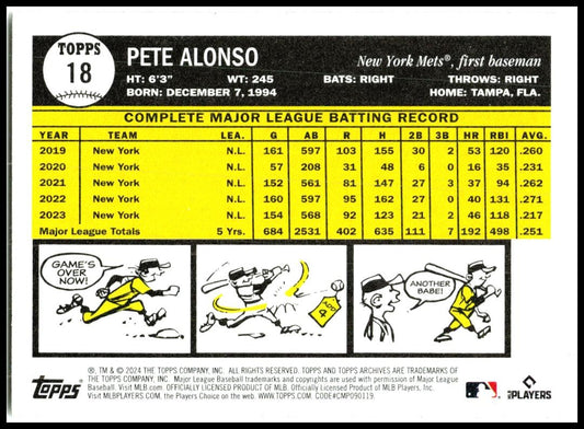 2024 Topps Archives #18 Pete Alonso New York Mets