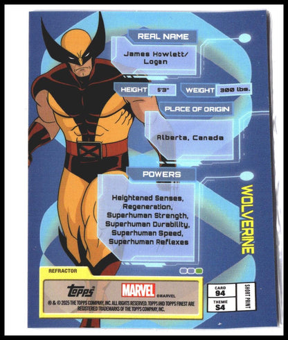 Wolverine #94 2025 Topps Finest X-Men '97 Refractor