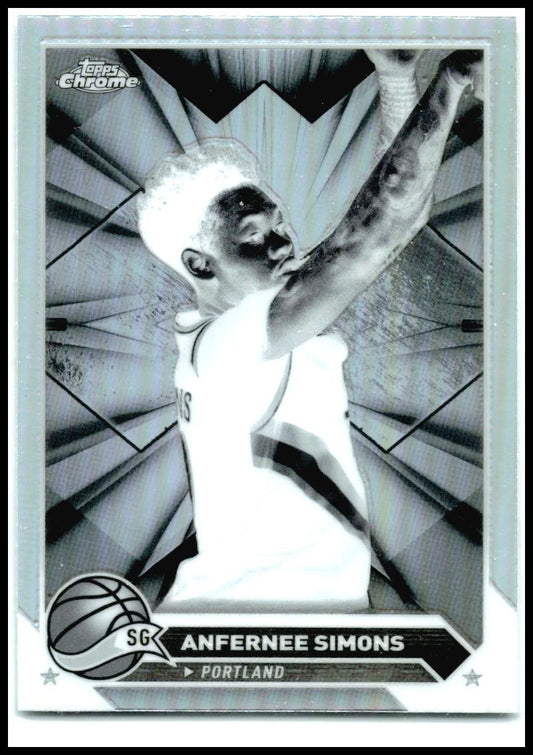 2023-24 Topps Chrome Negative Refractors #143 Anfernee Simons Portland