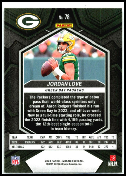 2024 Panini Mosaic #78 Jordan Love Green Bay Packers