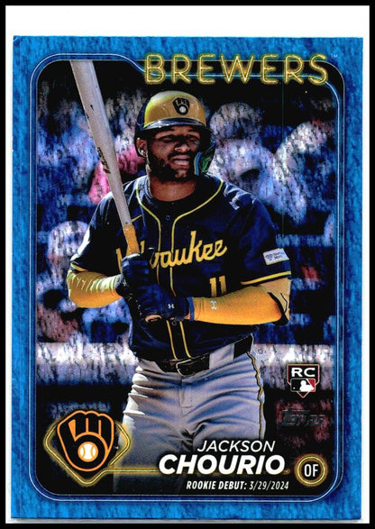 2024 Topps Update Blue Holofoil #US155 Jackson Chourio #/999 Milwaukee Brewers
