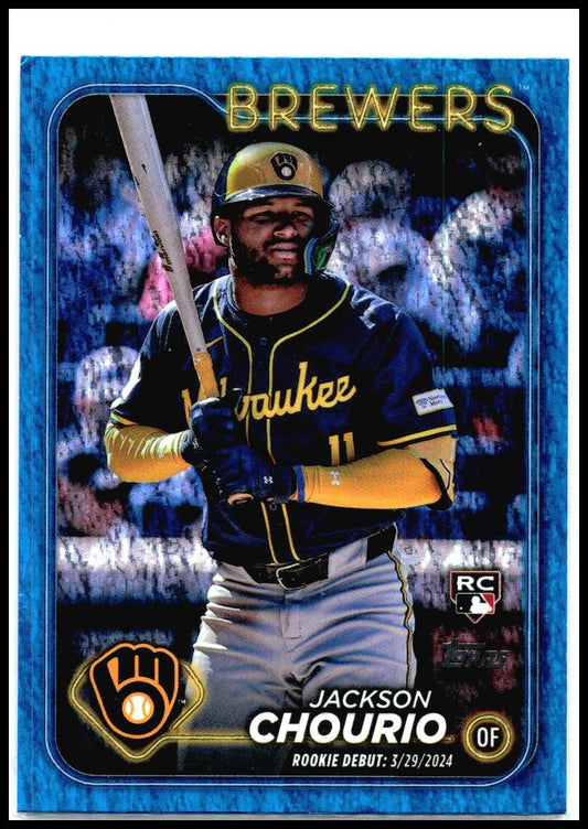 2024 Topps Update Blue Holofoil #US155 Jackson Chourio #/999 Milwaukee Brewers