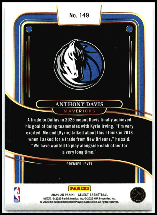 2024-25 Panini Select Blue #149 Anthony Davis Dallas Mavericks