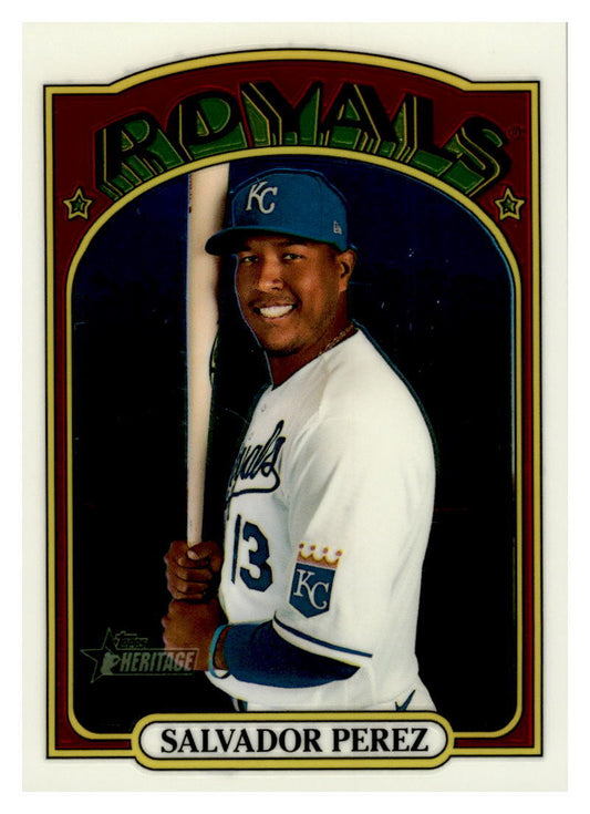 2021 Topps Heritage Chrome #693 Salvador Perez 127/999