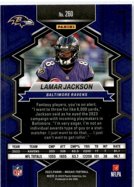 2023 Panini Mosaic #260 Lamar Jackson Baltimore Ravens