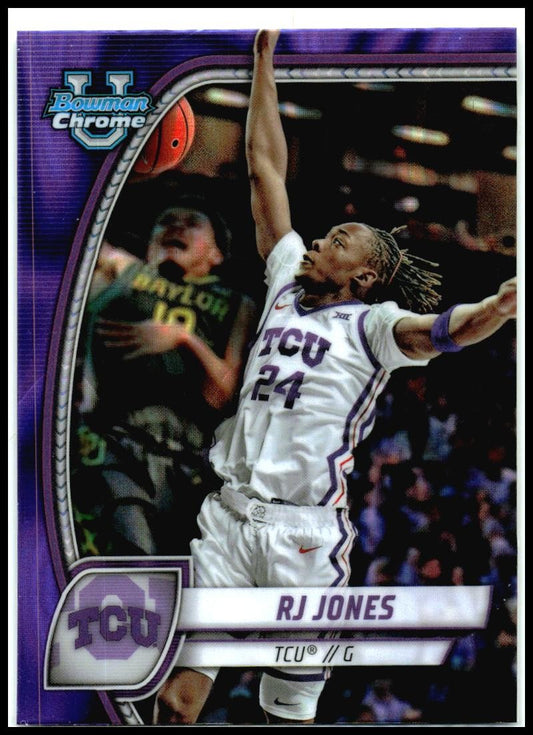2024-25 Bowman University Chrome Purple Lava Refractor #84 RJ Jones TCU