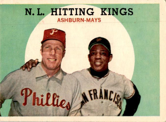 1959 Topps #317 N.L. Hitting Kings (Richie Ashburn / Willie Mays)