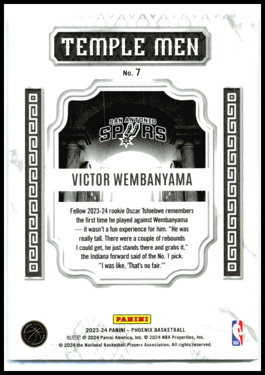 2023-24 Panini Phoenix #7 Victor Wembanyama San Antonio Spurs