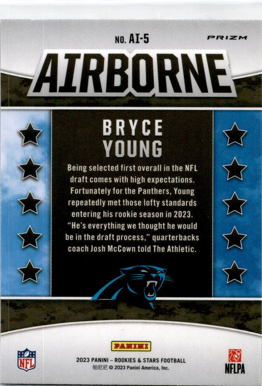 2023 Panini Rookies & Stars Airborne Silver #AI-5 Bryce Young Carolina Panthers