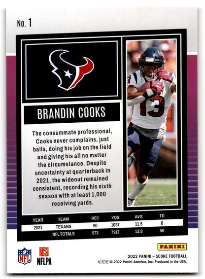 2022 Score Brandin Cooks Houston Texans #1