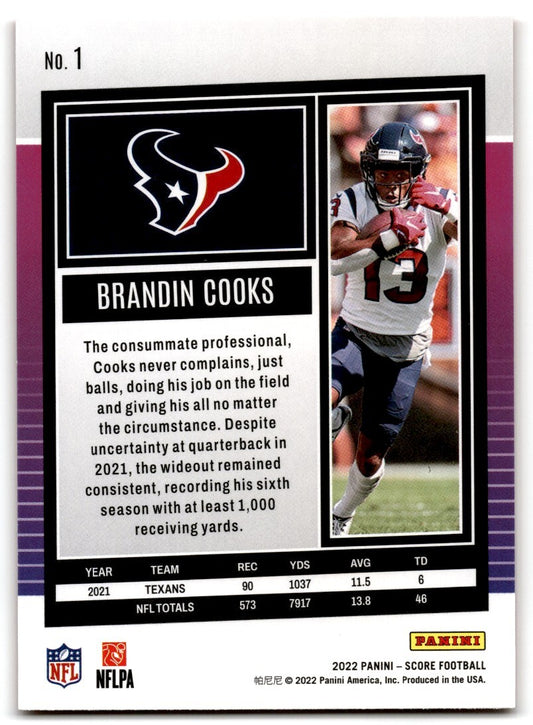 2022 Score Brandin Cooks Houston Texans #1