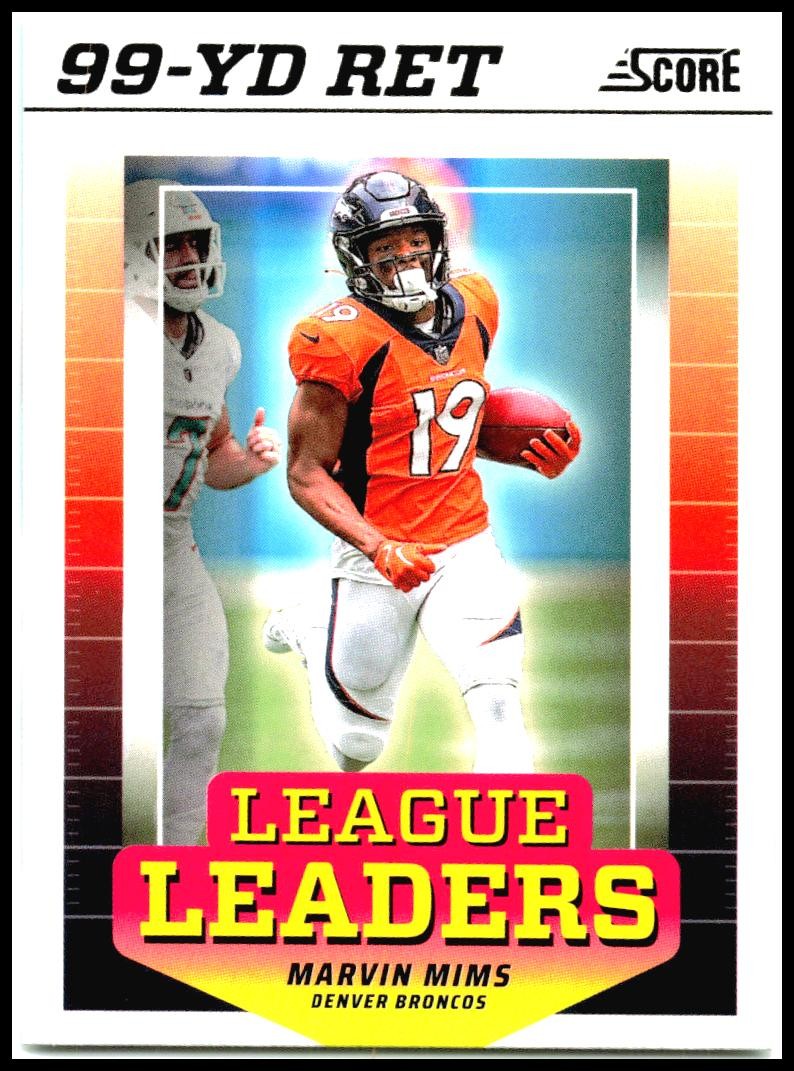 2024 Score League Leaders Purple #LL-MMS Marvin Mims Denver Broncos