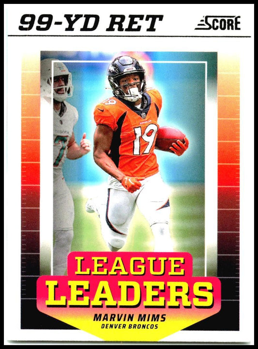 2024 Score League Leaders Purple #LL-MMS Marvin Mims Denver Broncos