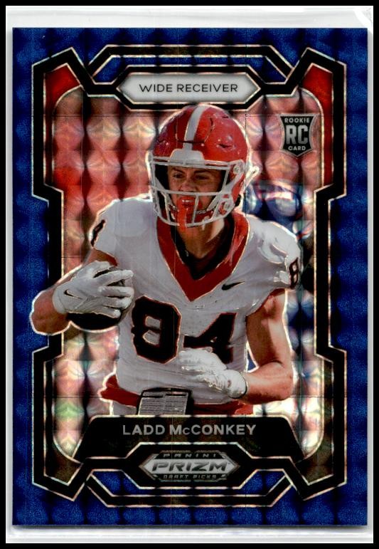2024 Panini Prizm Draft Picks Blue Finite #180 Ladd McConkey Chargers