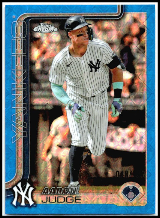 2025 Topps Chrome Logofractor Blue /150 #99 Aaron Judge New York Yankees