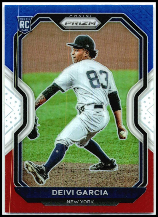 2021 Panini Prizm Red/White/Blue Prizm #6 Deivi Garcia New York Yankees