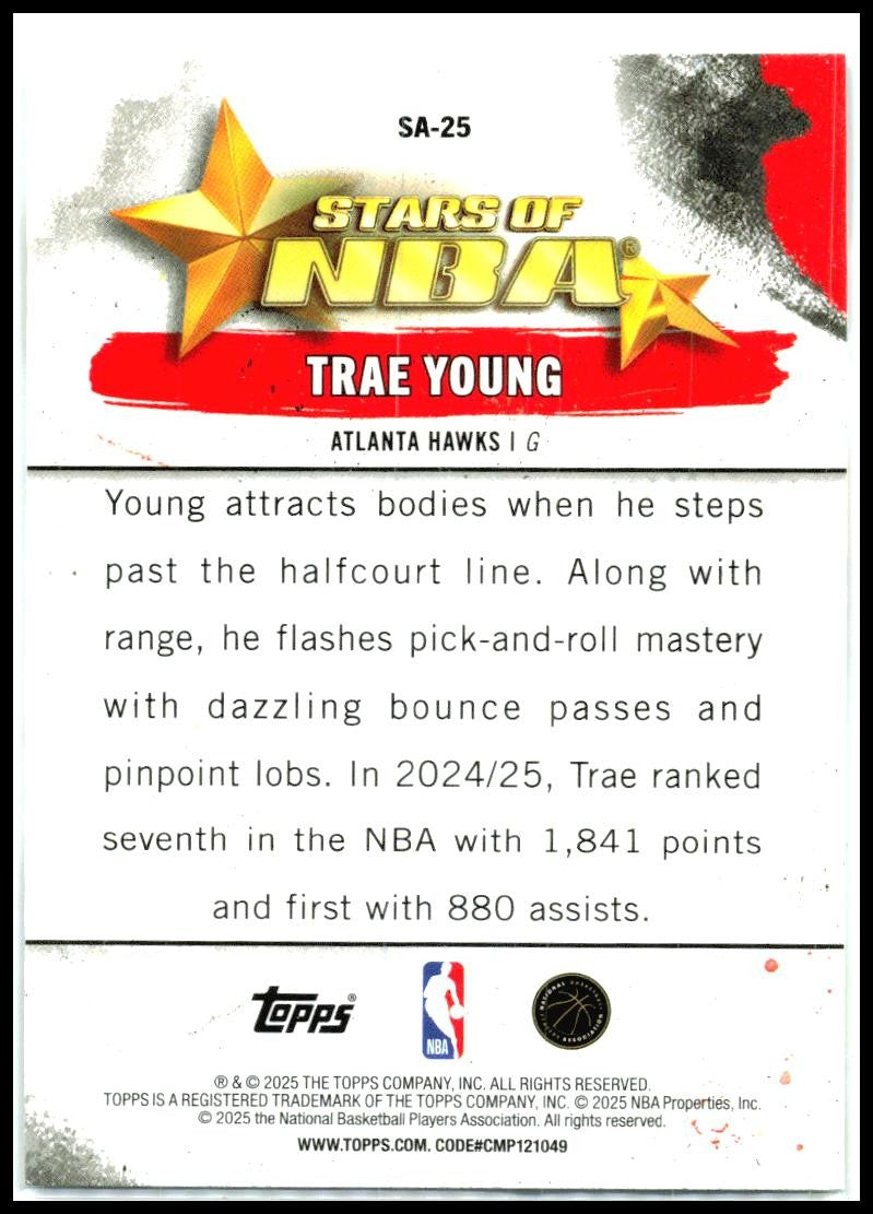 2025-26 Topps Stars of the NBA #SA-25 Trae Young Atlanta Hawks