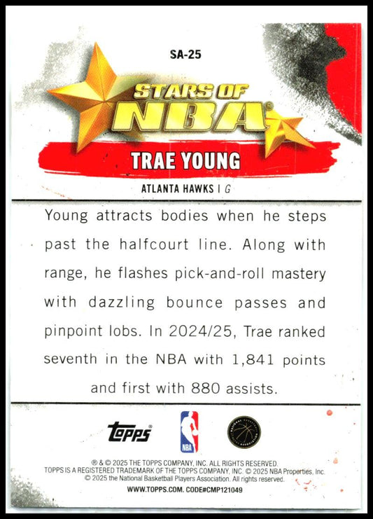 2025-26 Topps Stars of the NBA #SA-25 Trae Young Atlanta Hawks