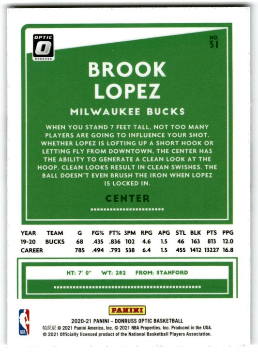 2020-21 Donruss Optic Russell Westbrook Washington Wizards #25