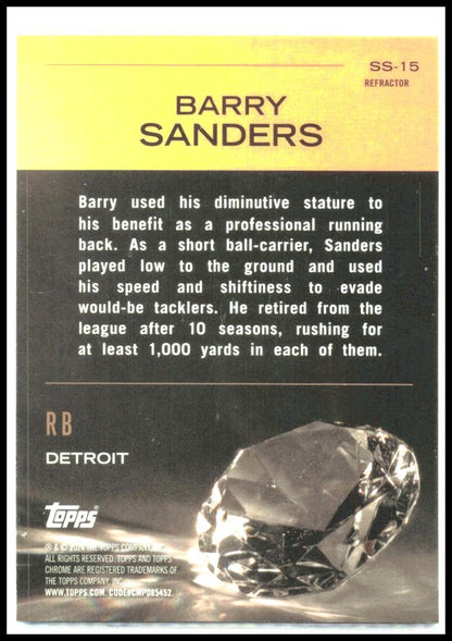 2024 Topps Chrome Sunday Swag Refractor #SS-15 Barry Sanders Detroit Lions
