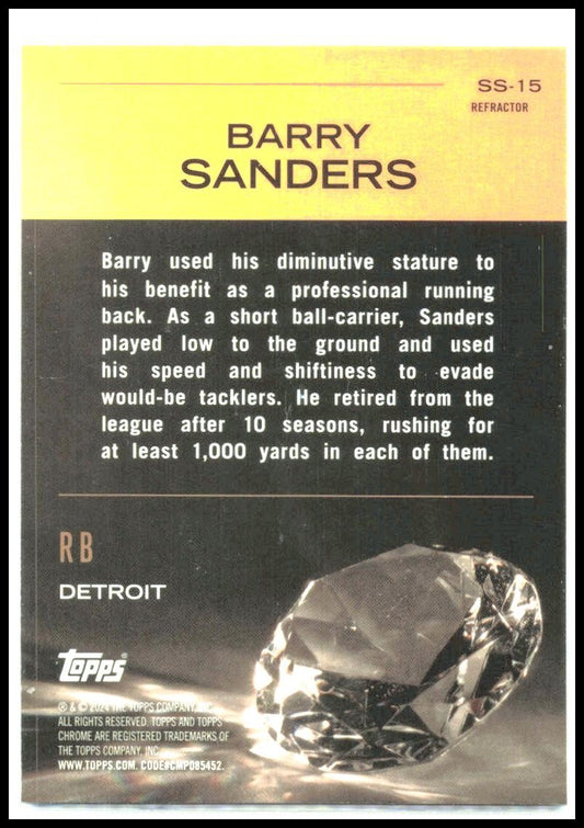 2024 Topps Chrome Sunday Swag Refractor #SS-15 Barry Sanders Detroit Lions