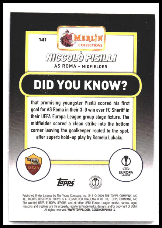 2023-24 Merlin UEFA Club Competitions #141 Niccolò Pisilli