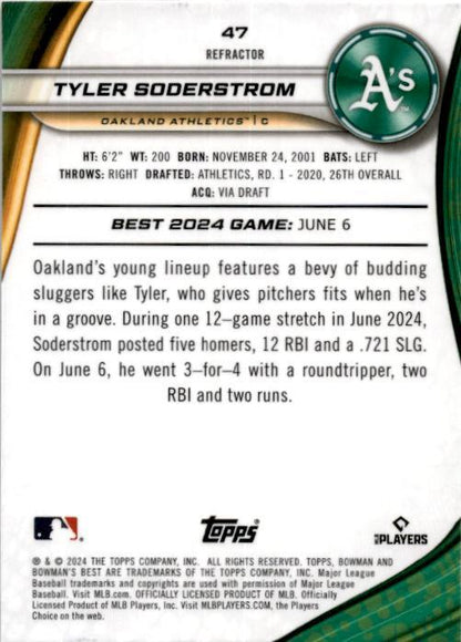 2024 bowman's best Refractor #47 Tyler Soderstrom