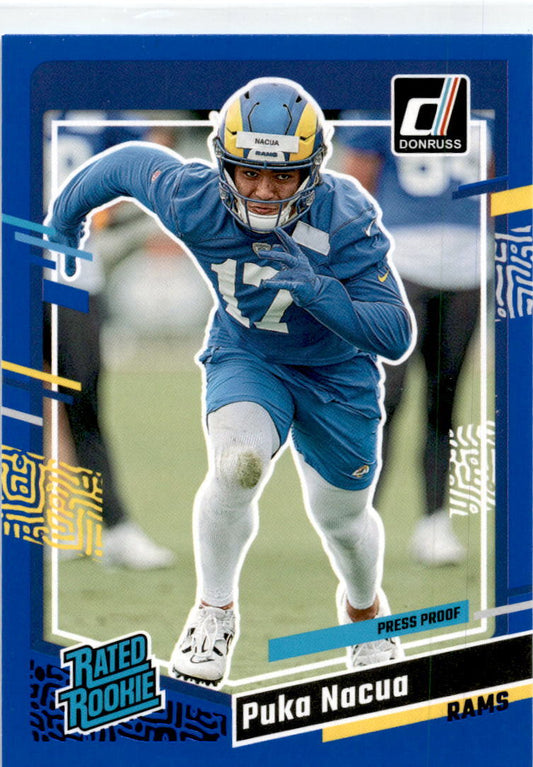 2023 Donruss Press Proof Blue #357 Puka Nacua LA Rams