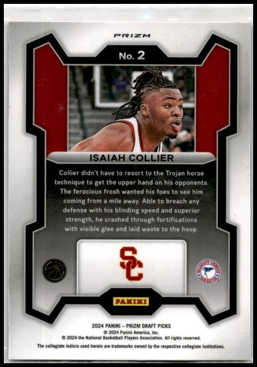 2024 Panini Prizm Draft Picks Prizms Red Ice #2 Isaiah Collier USC Trojans