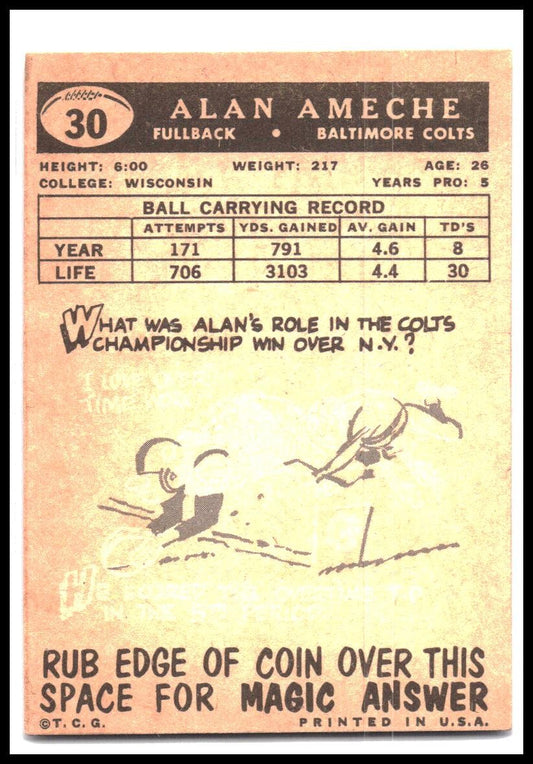 Alan Ameche #30 1959 Topps
